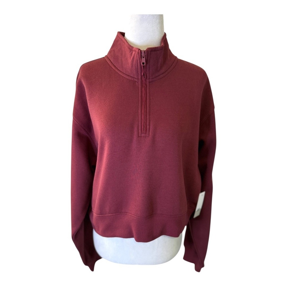 Women's Burgundy Half-Zip Pullover